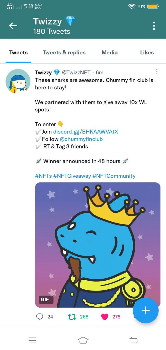 Raine1585's tweet photo. @TwizzNFT @chummyfinclub Done https://t.co/5iv6TW4B6O