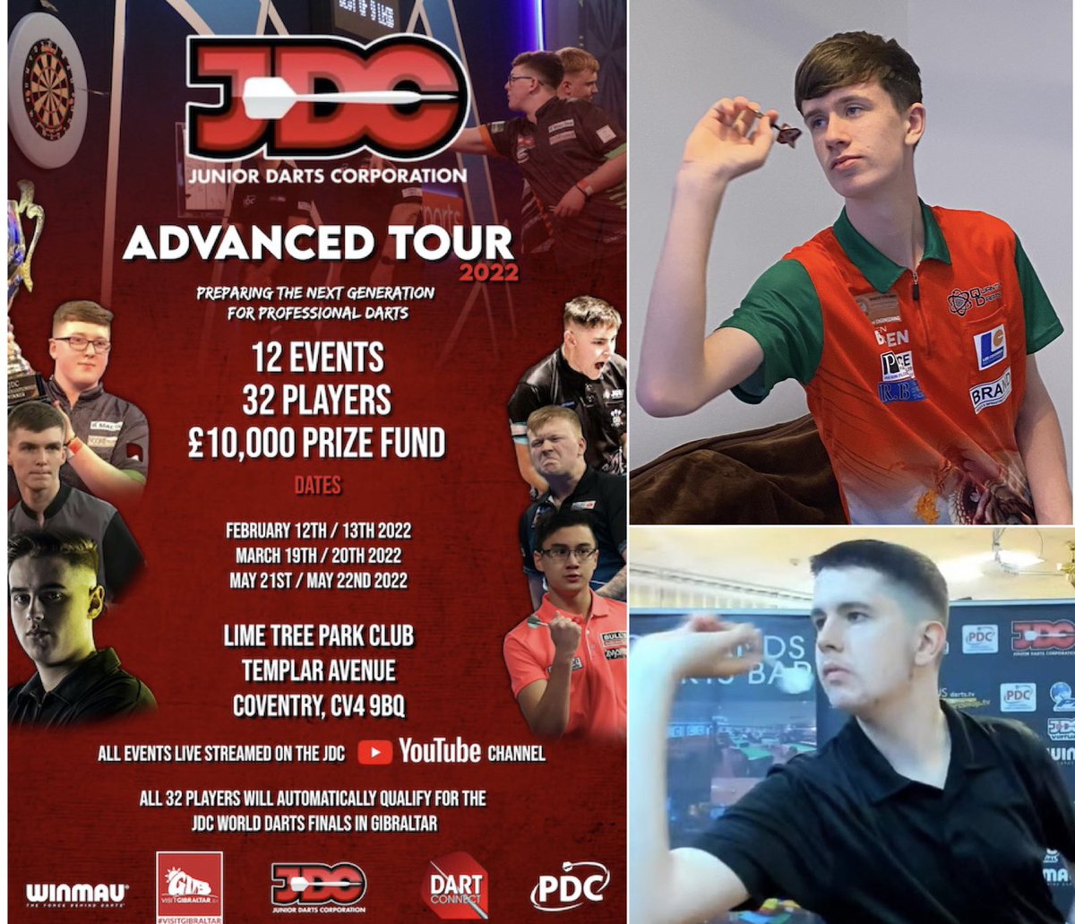 FGVDarts's tweet photo. The @JDCdarts Advanced Tour begins this weekend in Coventry, where the best 32 players in the world U18 years of age will compete. Very best of luck to our two Welsh internationals, @_CHopkins180 &amp; @big_ben_180. Smash it lads ! 👊🎯🏴󠁧󠁢󠁷󠁬󠁳󠁿 https://t.co/imKUJ2JW3F