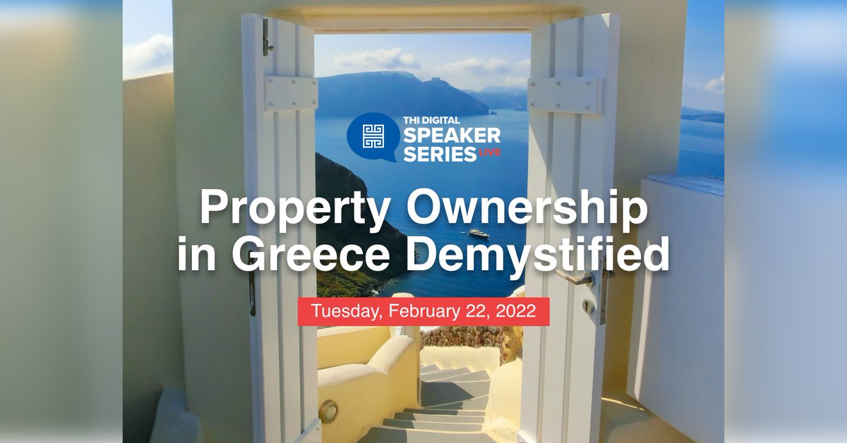 THI_OneGreece's tweet photo. Join #THI as we speak to industry experts in #Greece to better understand the real estate purchasing process from A-Z. Tuesday, February 22, 12 PM EST! Tickets and info: https://t.co/t0suzUT7nj 
#TheHellenicInitiative #GreeksHelpingGreeks #OliMazi #ForwardTogether https://t.co/lUT2UNKFSx