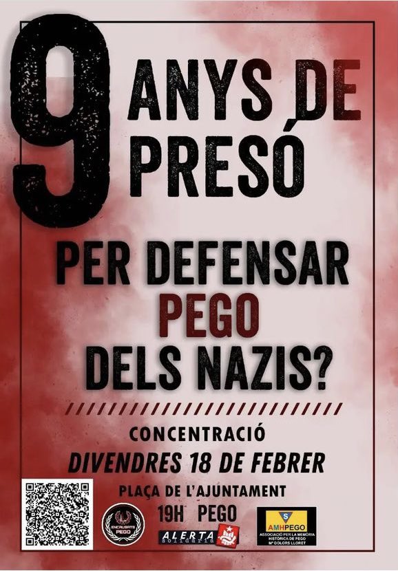 ❗️14 encausades per defensar Pego 

👉🏾El 18 d’octubre de 2020 els nazis de Gandia acudien amb l’excusa de ser aficionats del futbol. 

Que quede clar, ser antifeixista no és cap delicte!!!✊🏾