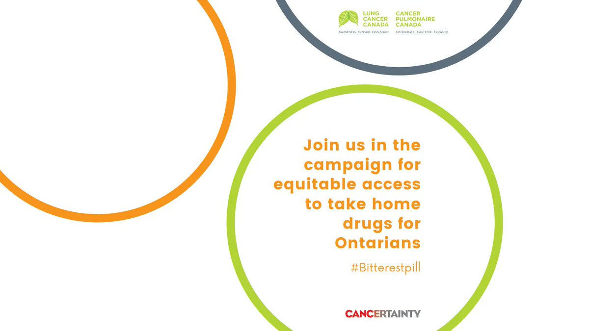 LungCancer_Can's tweet photo. Be an ally! Let politicians know that lung cancer patients need equal access to take home cancer drugs in Ontario! Sign the petition today https://t.co/8Qs2dAuN1Q #BitterPill #HopeArmy #lungcancer https://t.co/Dz1pN3DBNo