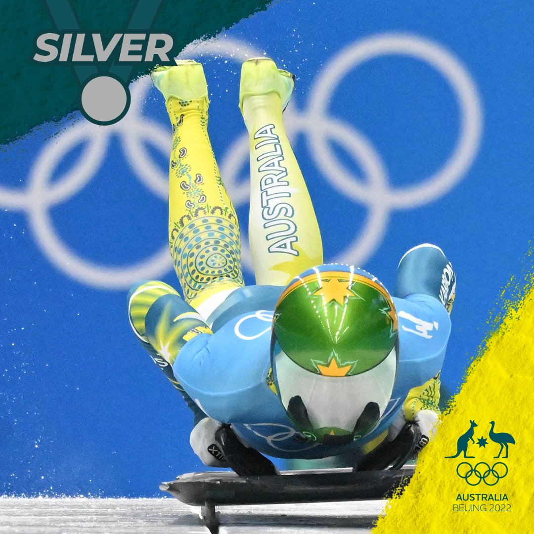 .<a href="/JackieNarracott/">Jaclyn Narracott</a> makes history winning Australia's first ever Olympic medal in Skeleton!

This means #Beijing2022 will go down as our greatest ever medal haul at an Olympic Winter Games! 🥇🥈🥈🥉

What an incredible feat Jackie!! 💚💛

#ChasingWinter | <a href="/OWI_AUS/">Olympic Winter Institute</a> | <a href="/BobSkelAus/">Bobsleigh Skeleton Australia</a>