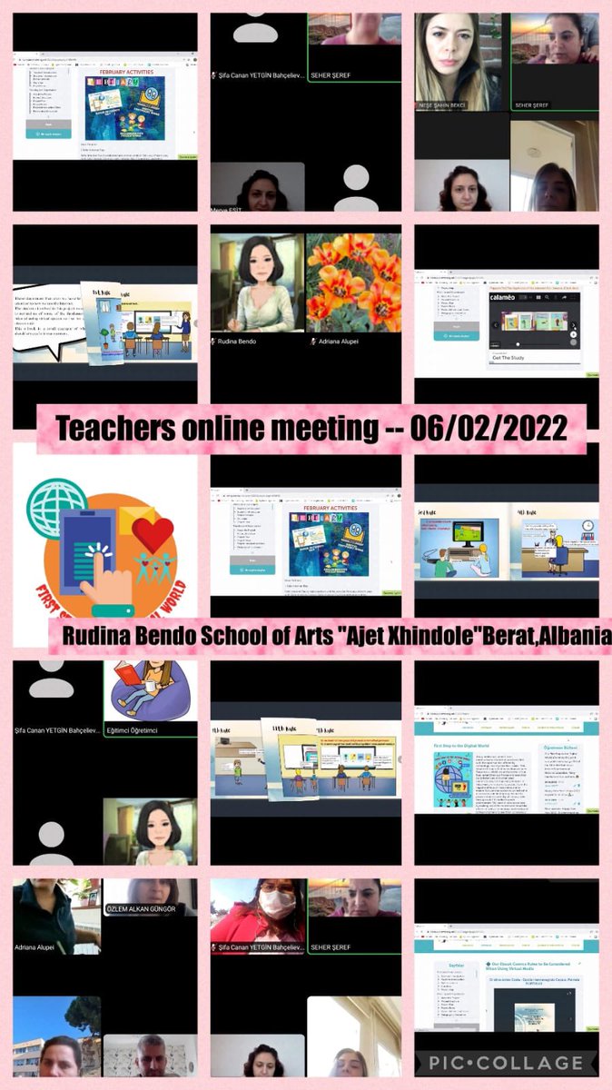 firststep_world's tweet photo. Our online meeting: making the project interim evaluation, discussing the February activities and explaining the joint project block from web 2 tools. @AdemKoca46 @eTwinningEurope @eTwinningAL @eTwinningMersin @eTwinningDestek @tretwinning @eTwinningRO https://t.co/3x6mU8jnnf