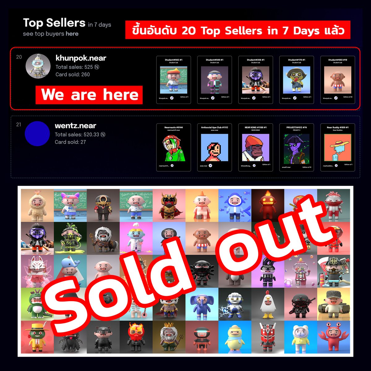 Student_lab_nft's tweet photo. Our Student Sold out on Paras 😎😎😎
Top 20 Sellers on Paras

NEXT Drop 

Monday 13.00 (Thailand Time zone)☀️ 
Thursday 22.00 (Thailand Time zone)🌙 

Get my Student and Hold!!
https://t.co/67svjVoWDX

Join Student Classroom
https://t.co/A9iPxRTYaB https://t.co/Q8PDjsZKmc