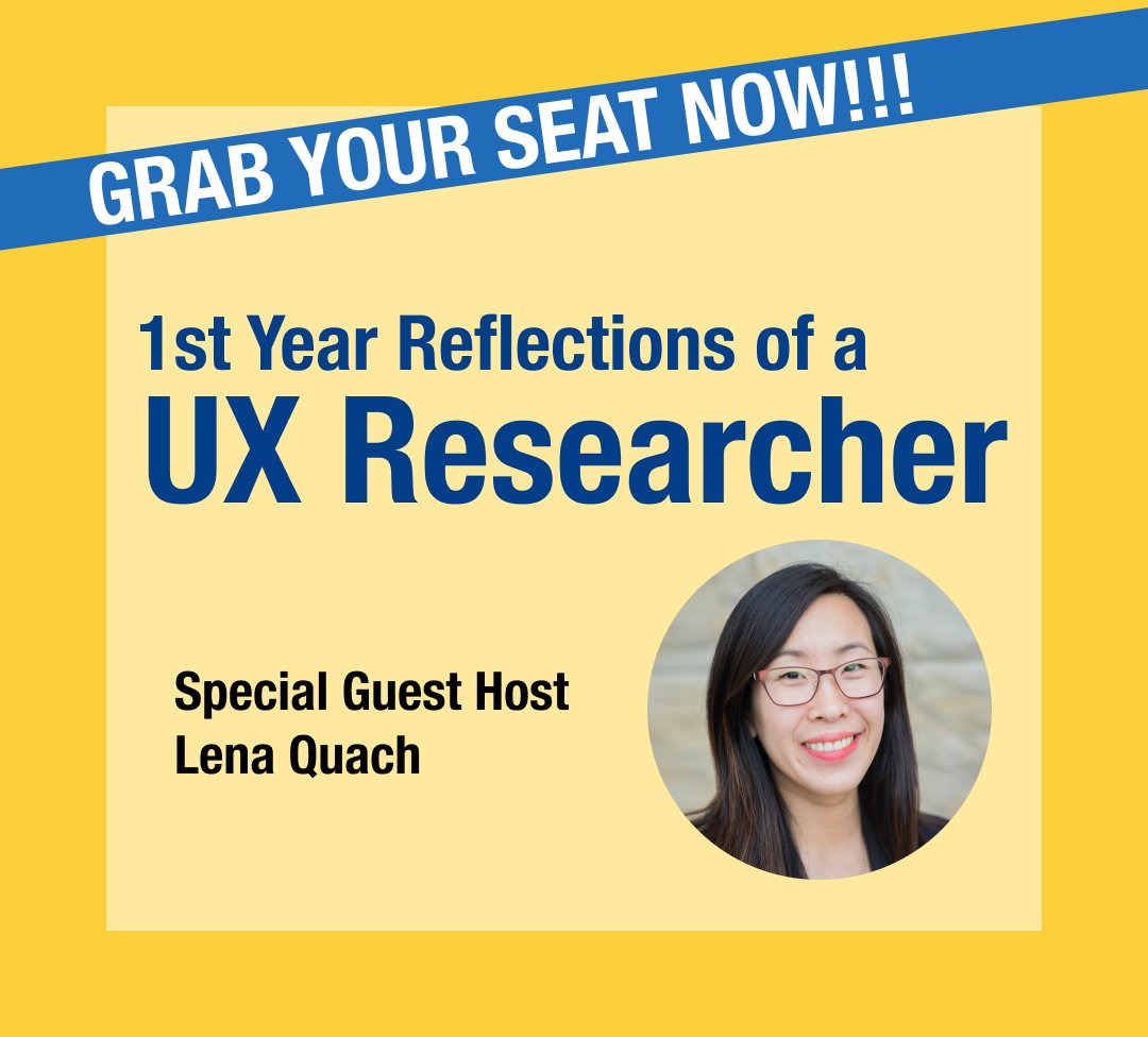 Join us in a few days for a panel discussion with first year UX Researchers! Some exciting topics that we will cover are breaking into UX research and advice for those considering a career in UX research!

Register today: ecs.page.link/LUFK9 

#ux #uxrs #uxresearchandstrategy