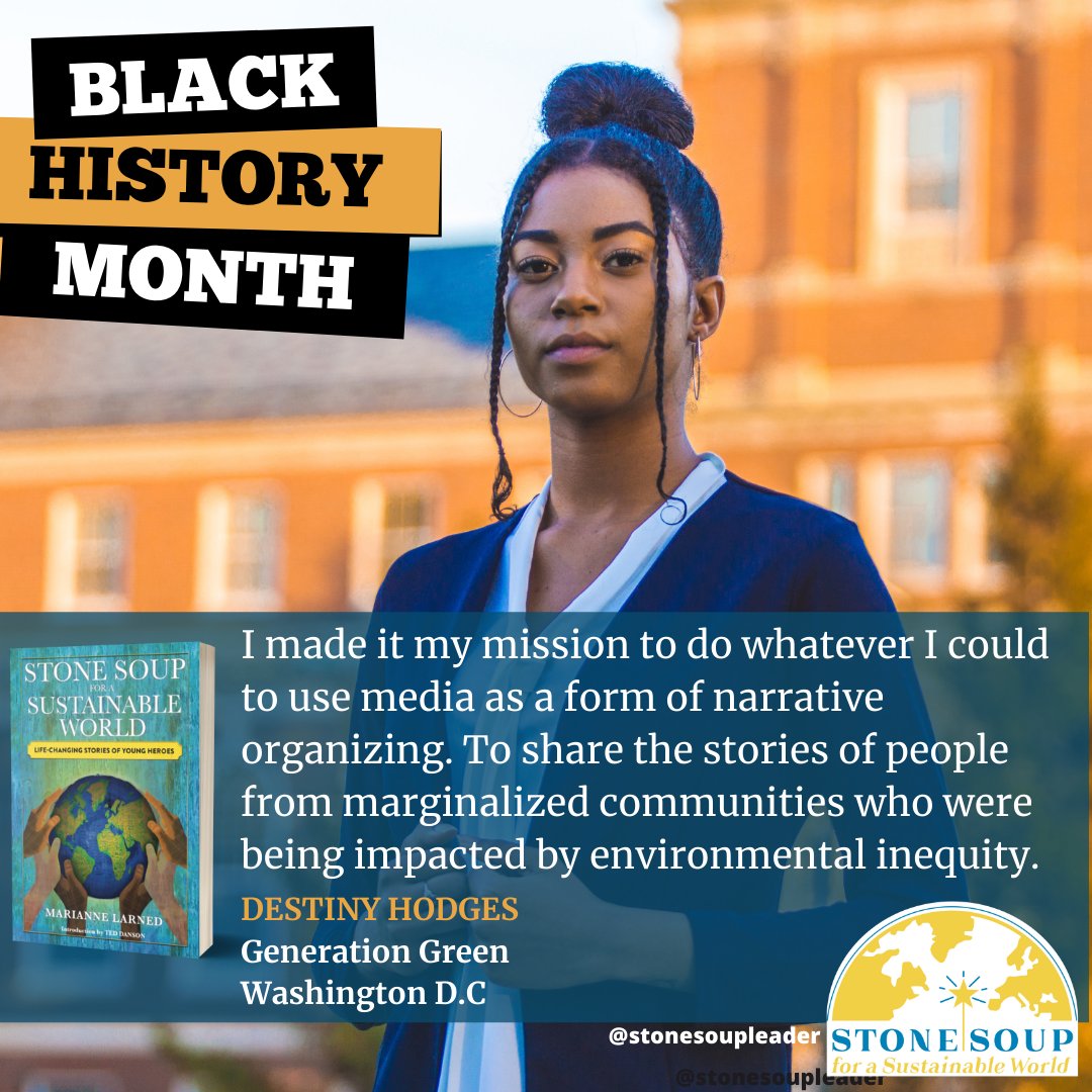 Stone Soup Leadership Institute (@stonesoupleader) on Twitter photo “Engaging & implementing effective solutions can’t happen without the knowledge, wisdom, understanding & expertise of those who have experienced it,” says #DestinyHodges. She founded <a href="/Generation__G/">GenerationGreen</a> a Black youth-led, intergenerational community. #BlackHistoryMonth “Engaging & implementing effective solutions can’t happen without the knowledge, wisdom, understanding & expertise of those who have experienced it,” says #DestinyHodges. She founded <a href="/Generation__G/">GenerationGreen</a> a Black youth-led, intergenerational community. #BlackHistoryMonth