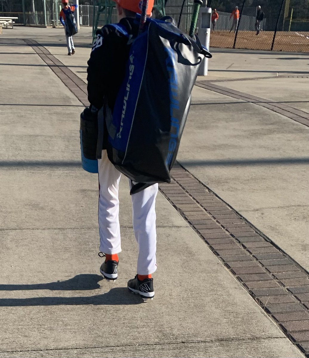 JLBish17's tweet photo. Mack is rockin the (inadvertent) tweeners today……sorry kiddo, at least they’re practice pants!🤣 #growingproblems https://t.co/Kc25yBrNlO