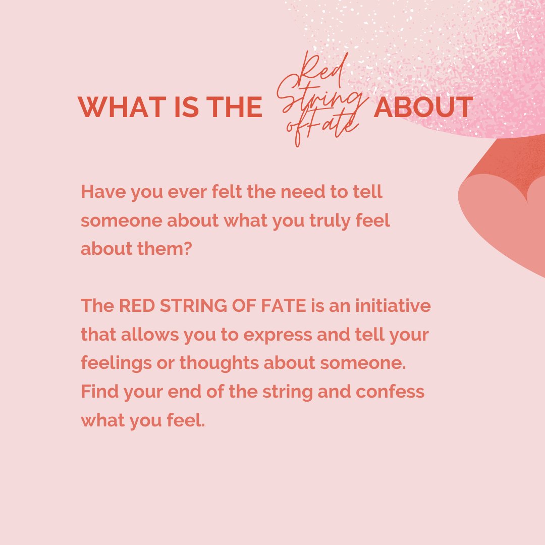 sbmscoyr's tweet photo. May ka-red string ka na ba?

Today is the day! The OYR’s Red String of Fate is finally here.

—the red string of fate. two people connected by a red thread. destined lovers, regardless of time, place, or circumstances. this magical cord may stretch or tangle, but never break. https://t.co/XwO0xaZHNj