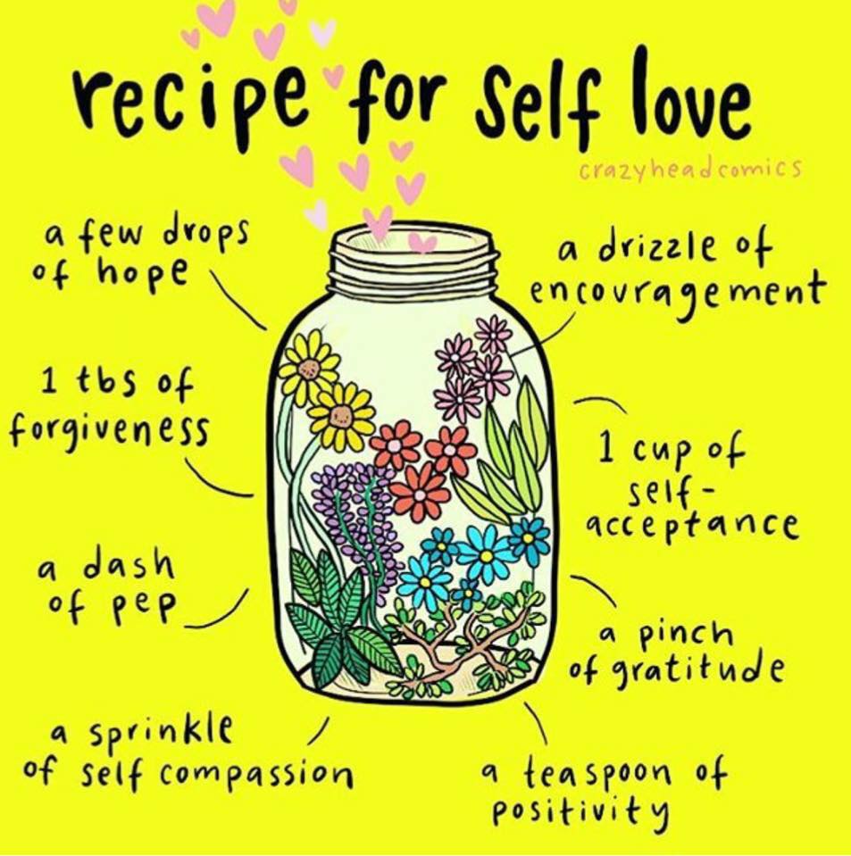 ThriveApproach's tweet photo. A simple self-love recipe for the weekend ❤️ 
Self-love can help you keep a positive attitude, helping you enjoy more of what life has to give. 

Activity idea: write down things you love about yourself and keep them in a jar for when you need a boost😊
Credit: @crazyheadcomics https://t.co/WRAwuxETWy