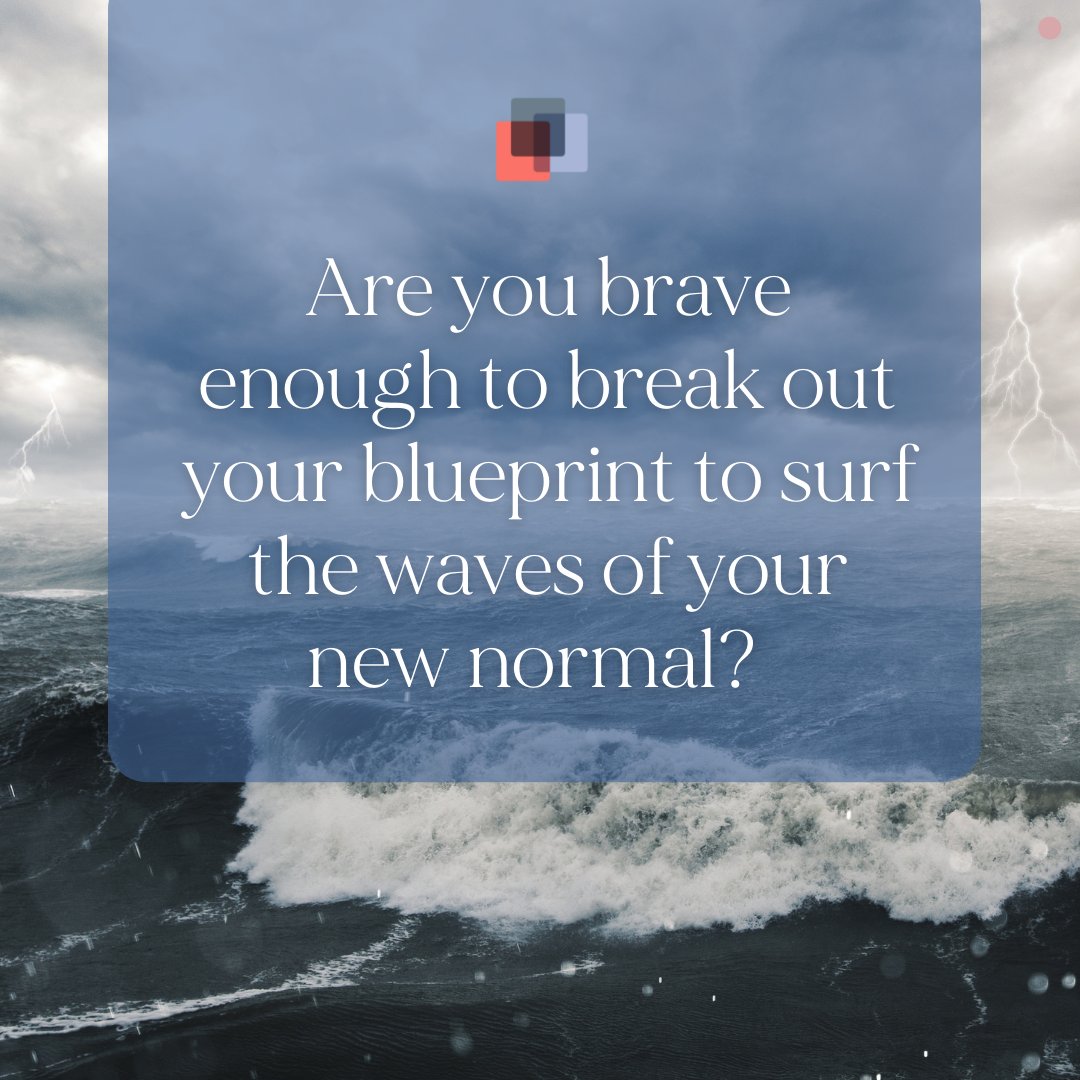 DesignForMore's tweet image. Are you still struggling to come to terms with your new normal?

Over the last two years, no matter where in the world you live, wave upon wave have shaken our lives.

Are you brave enough to break out your blueprint, your internal GPS, to help you navigate the waves? #newnormal