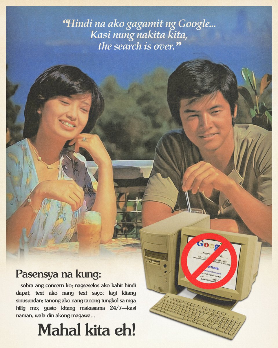 _dyg3's tweet photo. cheesy/corny hugot lines reimagined as pinoy ads from the 70s-00s

#artph https://t.co/dFGvaG2U1s