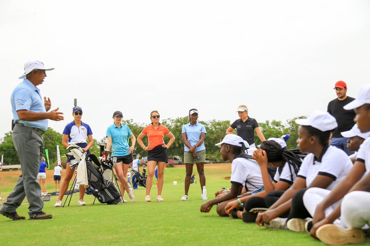 SafaricomPLC's tweet photo. The main aim of the golf clinic is to give children from the local communities in vipingo the opportunity to learn the basics of golf from the pros #PlayGlobalWithMPESA #MKLO2022 https://t.co/jJP3hz0FaT