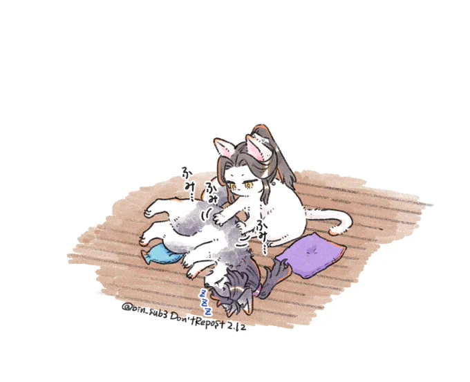 🐈月間。今日はひたすらふみふみする🐈寧。 