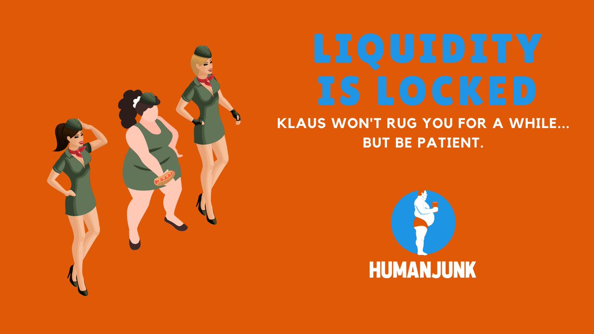 🔒 LIQUIDITY IS LOCKED 🔒
Klaus won't rug you for a while... But be patient. ⌛️
RT to win $100 in CAKE