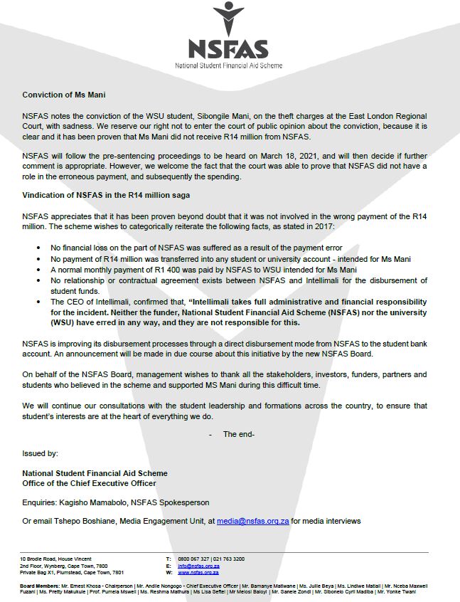 NSFAS tweet media