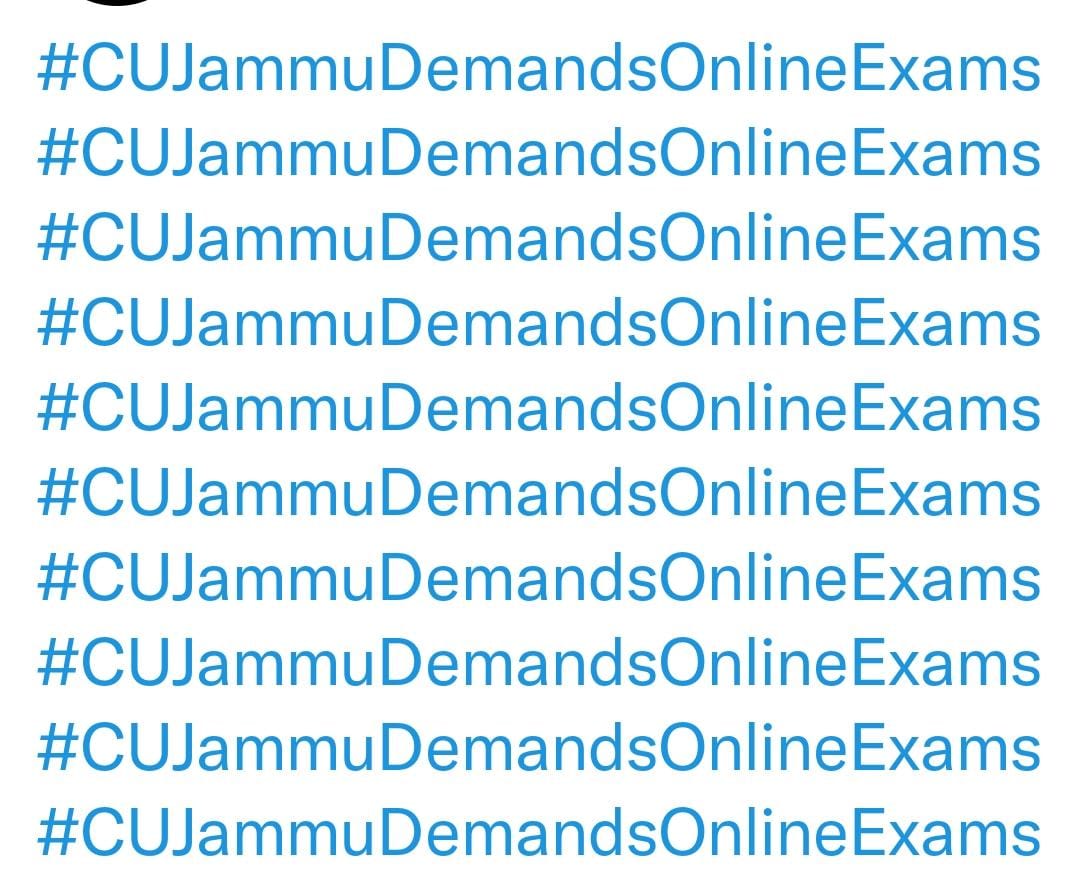 SakshiS27611404's tweet photo. #CUJammuDemandsOnlineExam https://t.co/RmTGyPCvD4
