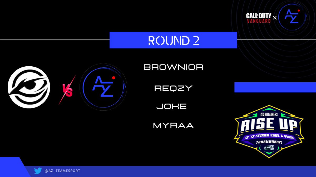 Az_TeamEsport's tweet photo. 🚨 ALERTE

Et c'est partie pour le 2ème round de la lan @HitMakersFr.
WB ROUND 2 : 

@OracleEsport  vs @Az_TeamEsport 

Lets go #AZwin
@Brownior @ReqzyLAN @ZJoke78 @MyraaWL https://t.co/OYpt1XCreT