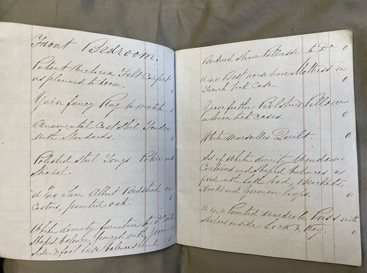NLIreland's tweet photo. From the recently acquired #HowthCastle Papers: inventory of the furniture and effects in the house, Cheerful Villa, in the vicinity of #Howth, 1857 July.
Featuring some very elegant #handwriting! โ๏ธ
https://t.co/mIjMjpil2N https://t.co/FcQl2eZwDs