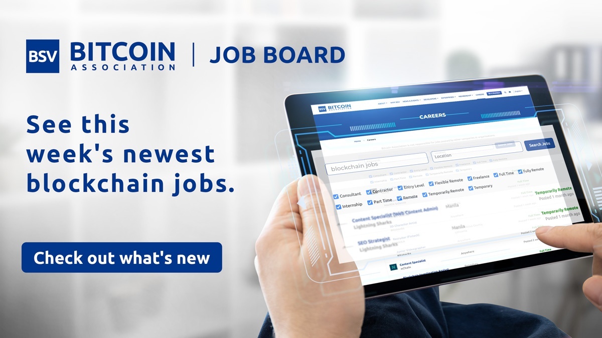 BSVAssociation's tweet photo. Whether you're a #softwaredeveloper, a #UX #UI designer, or a #TalentAcquisition manager, the #Blockchain sector has opportunities for you!
Start your job search today: https://t.co/T6e90aPXr7
#BitcoinDeveloper #SoftwareEngineer #Blockchainjobs https://t.co/bbLFrs1bIm