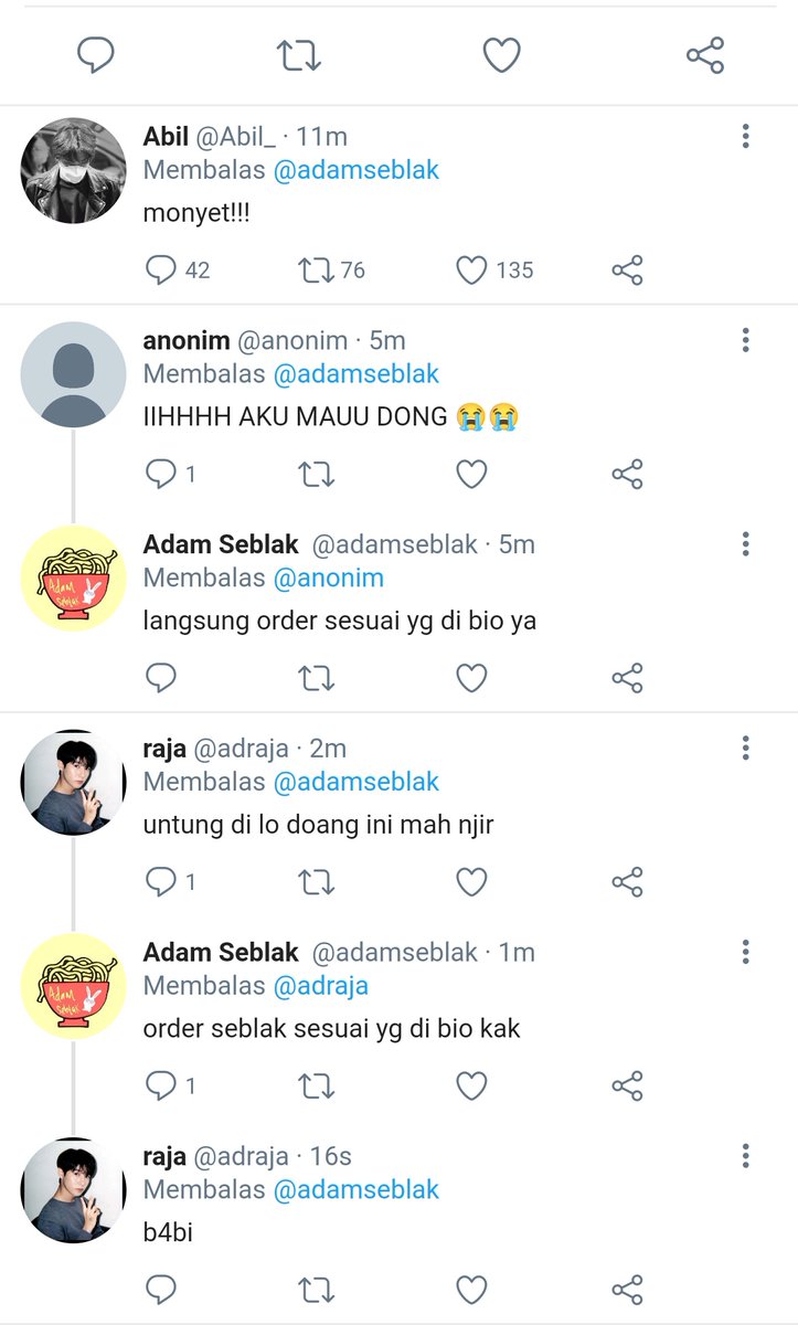 001. Jangan lupa order seblak.