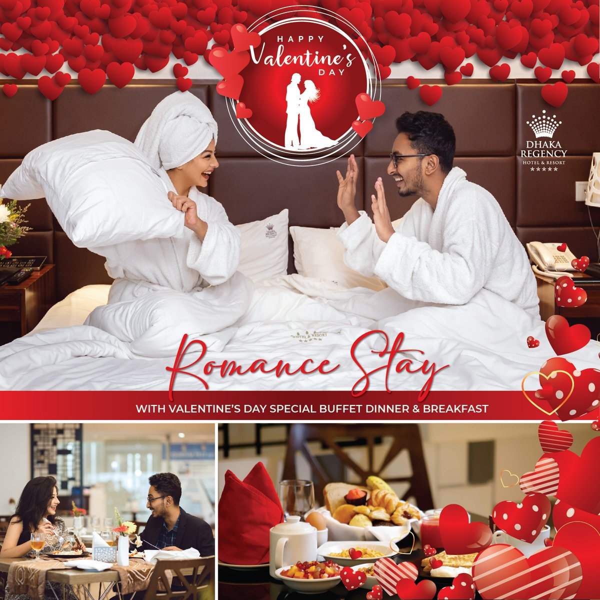 DhakaRegencyHR's tweet photo. Looking for a quick getaway with your loved one to cherish the month of LOVE? #DhakaRegency is the perfect Escape to Romance!
:: BDT 12,345 For Local Residents
Members
 Couple Night Stay
 Special Buffet Dinner &amp; Breakfast
 30% Discount on SPA (10 AM - 4 PM)

+8801713332611 https://t.co/tquEvs7tjE