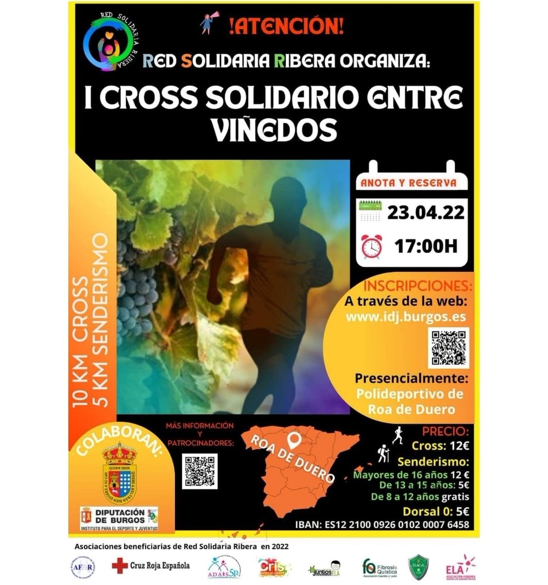 Todavía no tienes tu inscripción?? A que esperas!!!! Te estamos esperando!!! 
👇🏻👇🏻👇🏻
avaibooksports.com/inscripcion/i-…
Plazas limitadas. 
Corre por los que no pueden!!! 
#RedSolidariaRibera
#EnRÉDateYDuma
#ICrossSolidarioEntreViñas