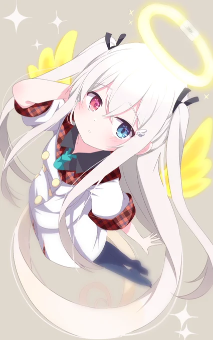 スケブ納品完了ー!!!!うちの子描いてくださいって初めて来たww
うちの子天使ちゃんです。 
