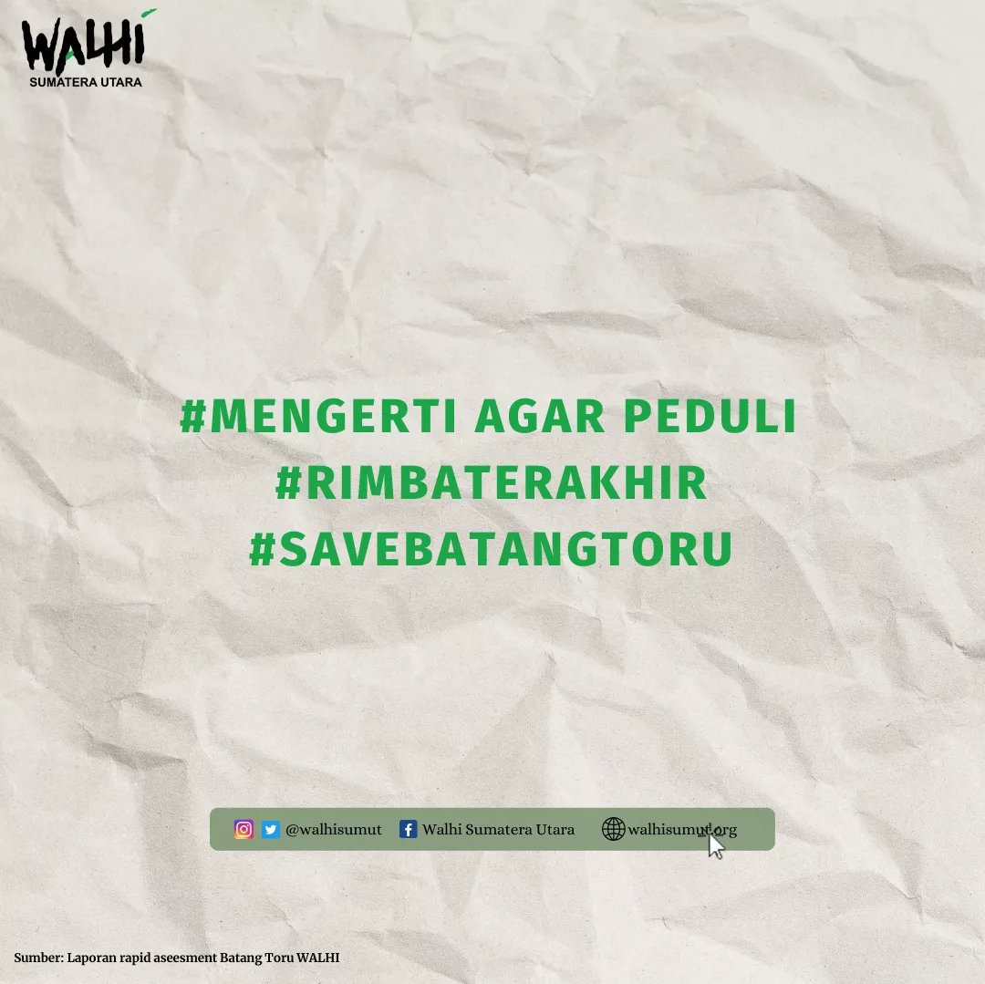 Ekosistem Batang Toru adalah rumah bagi banyak satwa dan tumbuhan sekaligus rimba terakhir di Sumatra Utara.Tapi, banyak perusahaan di ekosistem Batang Toru, salah satunya perusahaan pembangkit listrik. 

#savebatangtoru
#rimbaterakhirsumut
