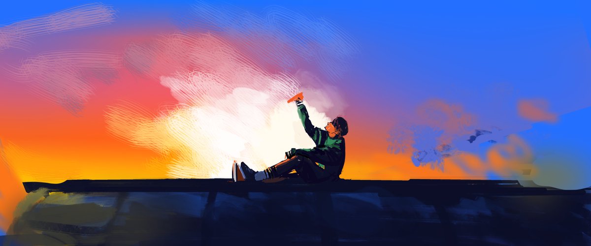 BlueSkies_Chin's tweet photo. The morning will come again. No darkness, no season can't last forever...  🌸🍃
#5YearsWithSpringDay #btsfanart https://t.co/ba6yYcYbEj