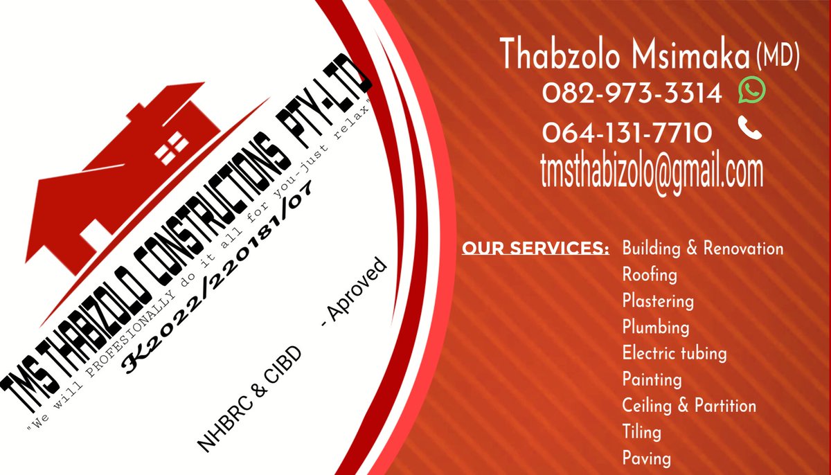 thabzolo99's tweet photo. @MichaelBucwa Better late than never.... We are your building solutions.... We travel all provinces... https://t.co/xwITIKmtZn