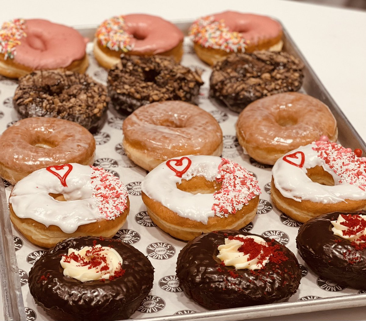 KanesDonuts's tweet photo. Did you get your donuts for your Valentine? We are fully stocked this morning with lots of delicious donuts! 🍩❤️🍩#kanesdonutsarelove #donuts #donutsdonutsdonuts #kanesdonuts #thebest #localingredients #yummy #valentines #donutforget https://t.co/rFUCUD8M4y
