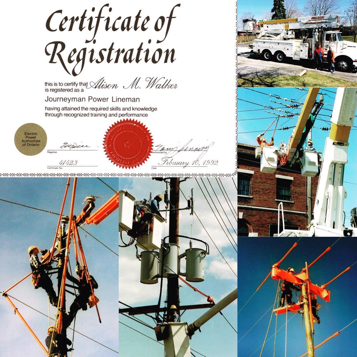 30 Y E A R S ago Feb 10th I became the 1st Journeyman Power Lineman Municipal
Etobicoke Hydro Family
#etobicokehydro #torontohydro  #journeymanlineman #journeymanpowerlineman #jpl #hydro #hydrojourneyman #30years #powerlinetechnician #toronto #etobicoke #ontario