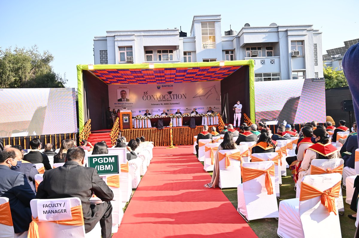BIMTECHNoida's tweet photo. Catch the highlights of the #33rdConvocation function where Shri Bhargav Dasgupta -- MD & CEO, ICICI Lombard General Insurance delivered an impactful & insightful convocation address.
The achievements of our students were felicitated with medals in an awards ceremony. https://t.co/mtUTPaOnPo