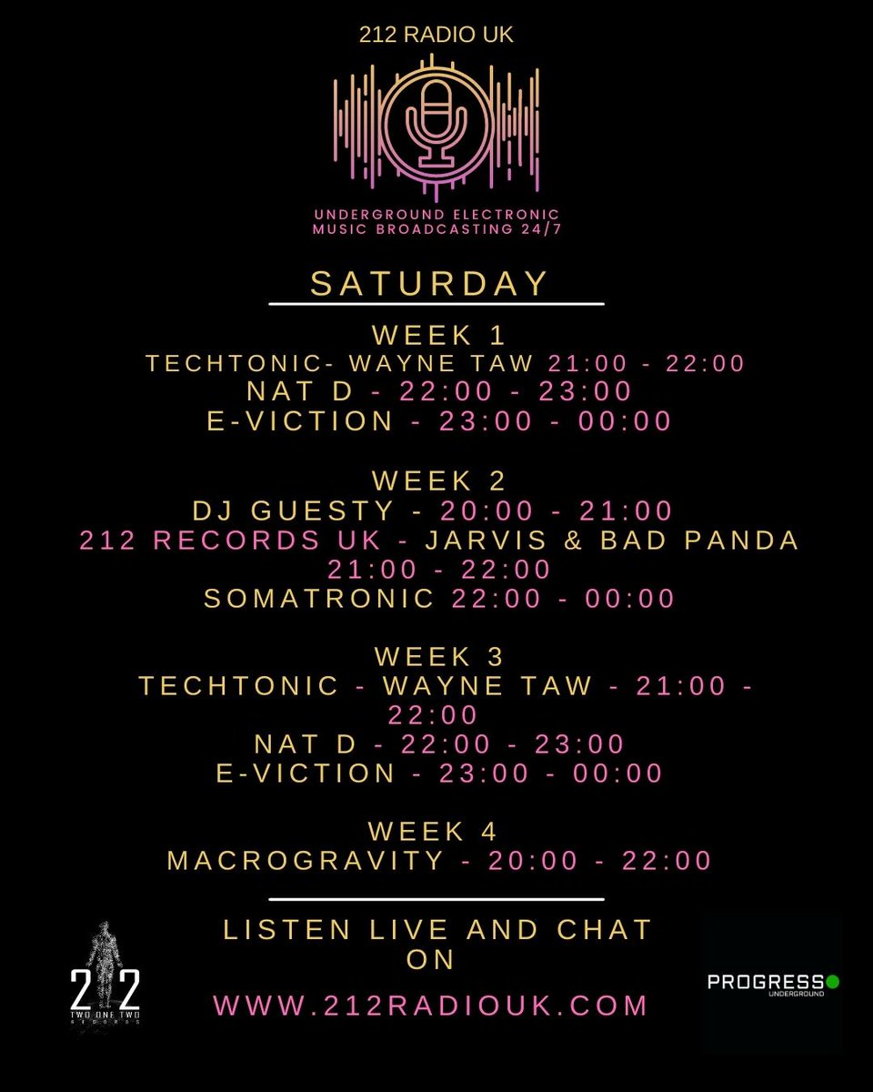 BAD PANDA Live on 212 Radio UK 
Techno all the way 
212radio.co.uk
#iambadpanda