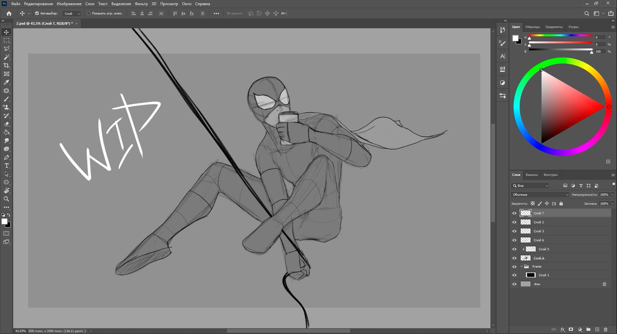 I want to challenge myself and draw one work a day.
And I need to finally finish all the drawings I started before.

P.S
Sketch of the morning Spider-Man with coffee: