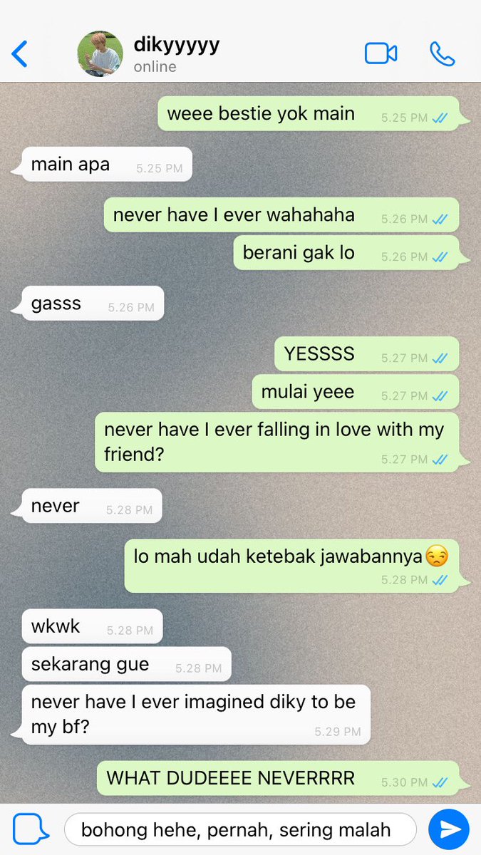 ririwyss's tweet photo. never have I ever with diky.

jisung five tweet au.
©ririwyss. https://t.co/uNRARTLPSF
