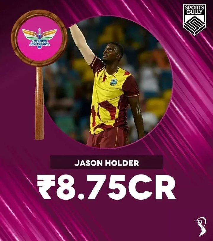 Welcome @Jaseholder98 in Lucknow super giants 🤗💓.

#TATAIPLAuction #IPLAuction #LucknowSuperGiants #JasonHolder