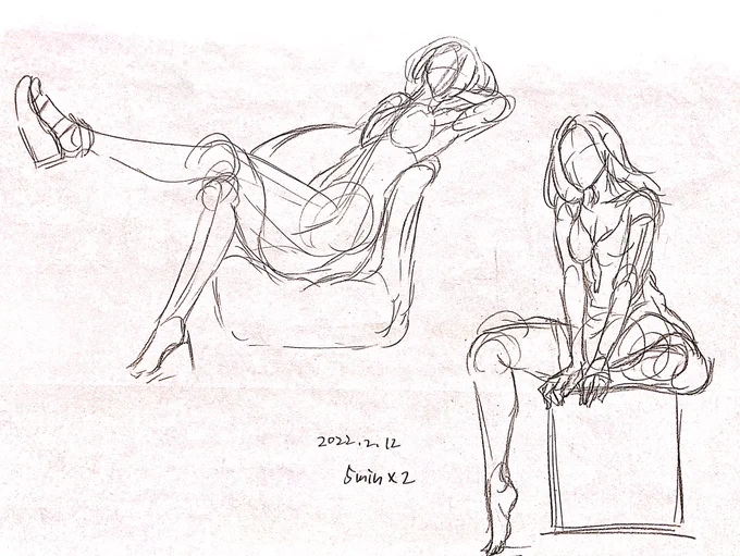 新たに原稿を描き始めるにも微妙な時間だったので、5分ドロ×5
相変わらず線が纏まらない 
