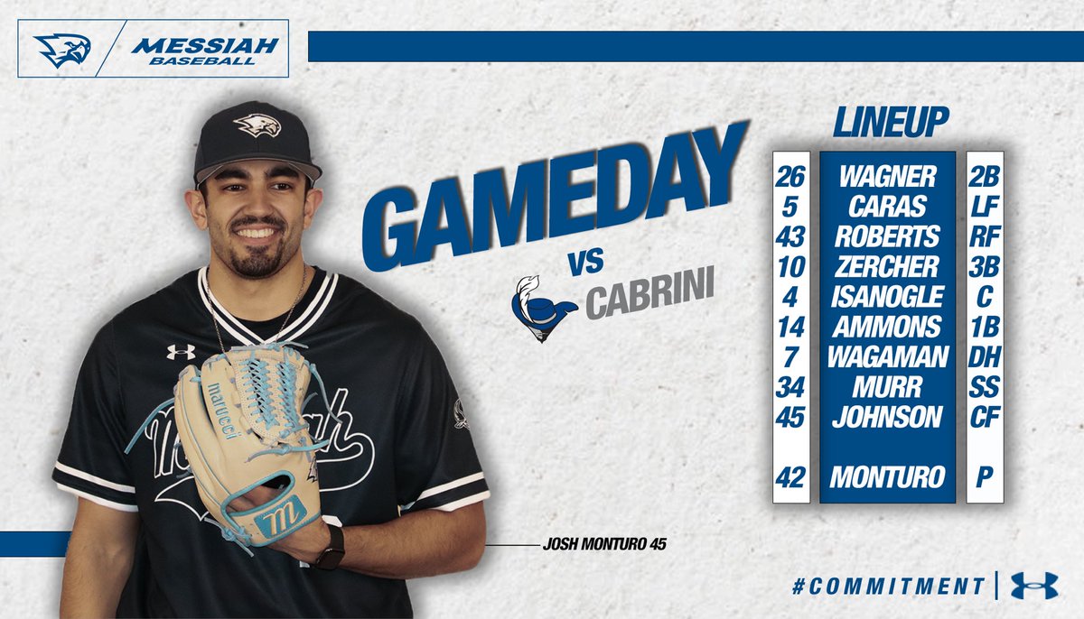 MessiahBaseball's tweet photo. IT’S GAMEDAY!! 

⏰- 12PM
📍- Cabrini Carrol Field
📊- https://t.co/fxoBSokXb8 

#Committed #GoMessiah https://t.co/9oDNRjMrlY