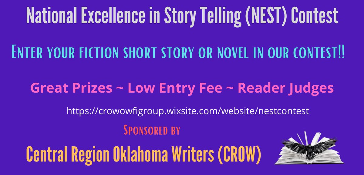 Alicia_Dean_'s tweet photo. A fabulous fiction contest!! Enter your #Fiction short story or novel in the National Excellence in Story Telling (NEST) Contest. Now open for entries and judges!! #NESTContest2022
#FictionWritingContest #AmWriting #Luv2Read #Winning #AHAgrp https://t.co/eUjyo9ZG2A https://t.co/Z6TNhDn3lt