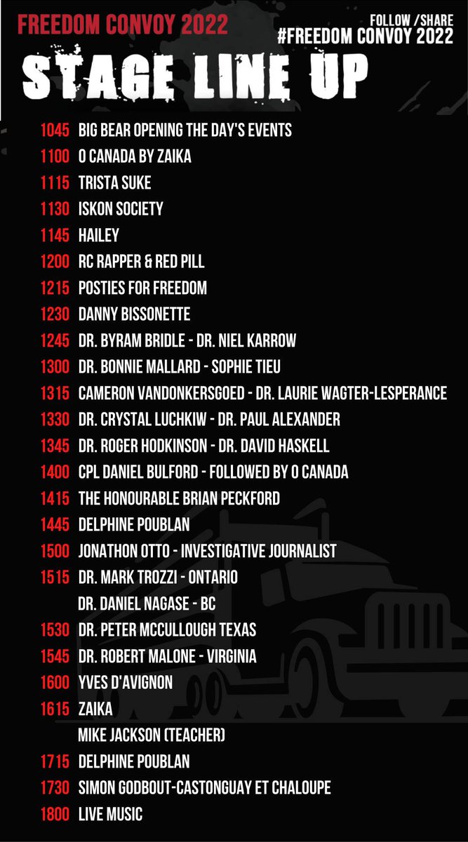 OhCanadaLady's tweet photo. The Line up today!!  Wish I could be there.  
#FreedomConvoy2022 https://t.co/rM2fre6Zap