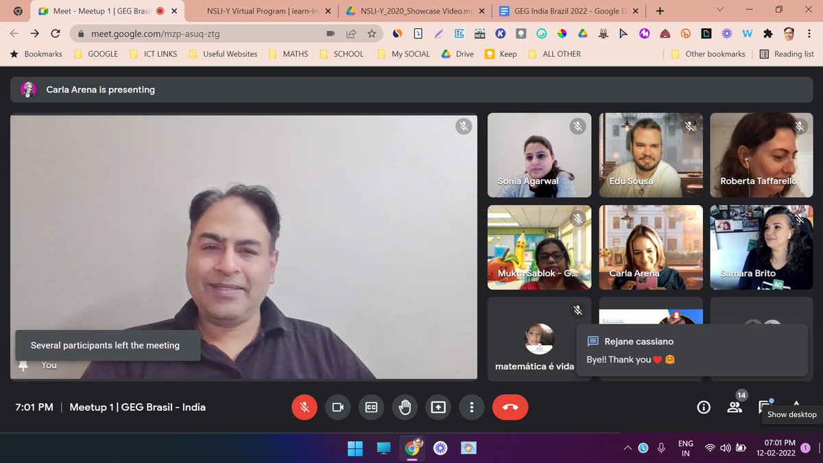 GEG Summit 2021 with GEG Brazil is now 2022 Collab :-)
Thanks, <a href="/MehraAgarwal/">Sonia Mehra Agarwal</a> (Adoption Specialist, GfE India), Mr Fabio (Adoption Manager, GfE Brazil) and Ms Carla for the wonderful opportunity. 
Let's build a community for a cause.
<a href="/geg_brasil/">GEGBrasil</a> <a href="/GegProgram/">Google Educator Groups</a>