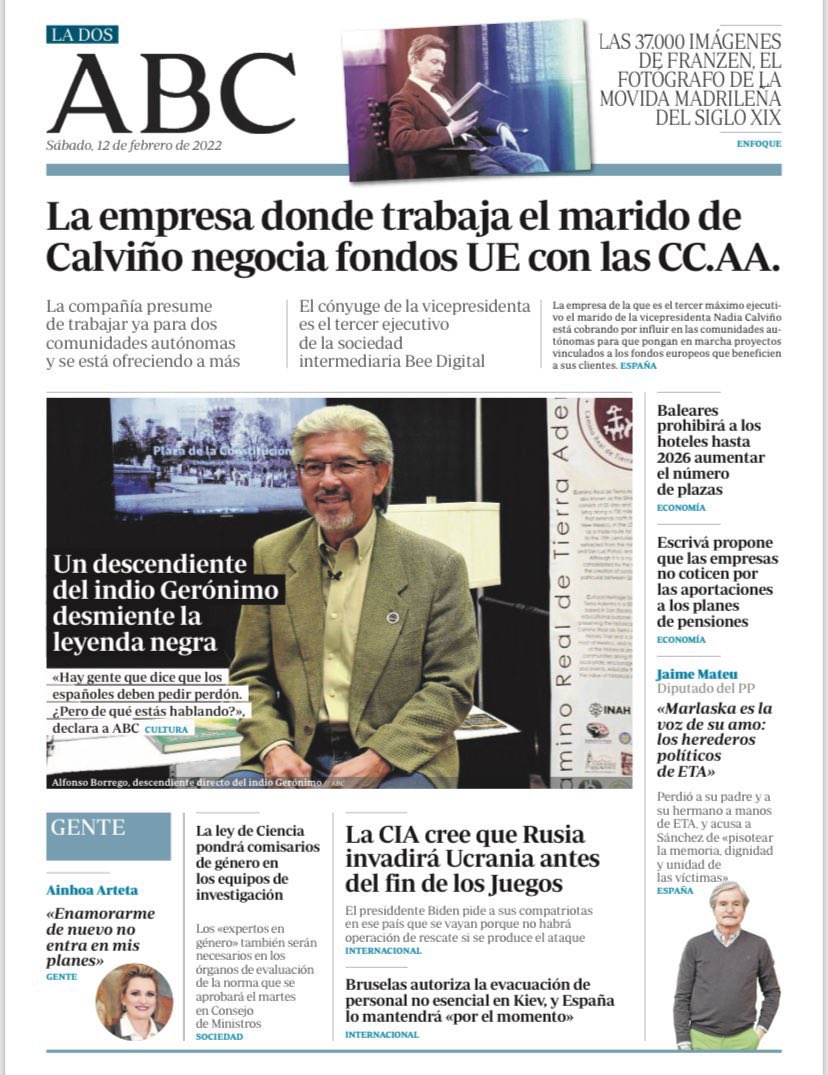 This is the most ridiculous thing I’ve ever read in my life. The Spanish press found a man named Alfonso Borrego who claims he is Geronimo’s great grandson to announce Spain is not responsible for Native American genocide. Spain was killing Natives long before Geronimo, genius!