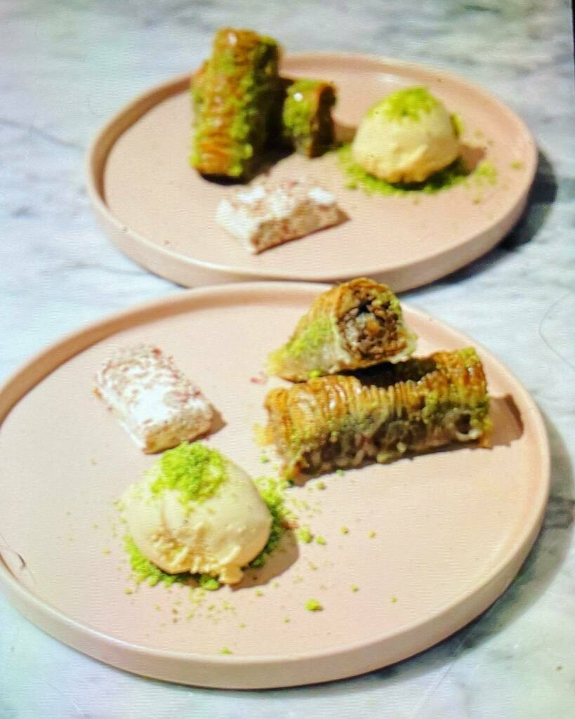 Plated &amp; ready to fall in love with - @mels_place_east Walnut &amp; Cinnamon Baklava with our Burnt Honey Ice Cream &amp; Almond &amp; Orange blossom Nougat. A dreamboat dessert. We still have a few tables for tomorrow ❤️ instagr.am/p/CZ4OuSkIBKQ/