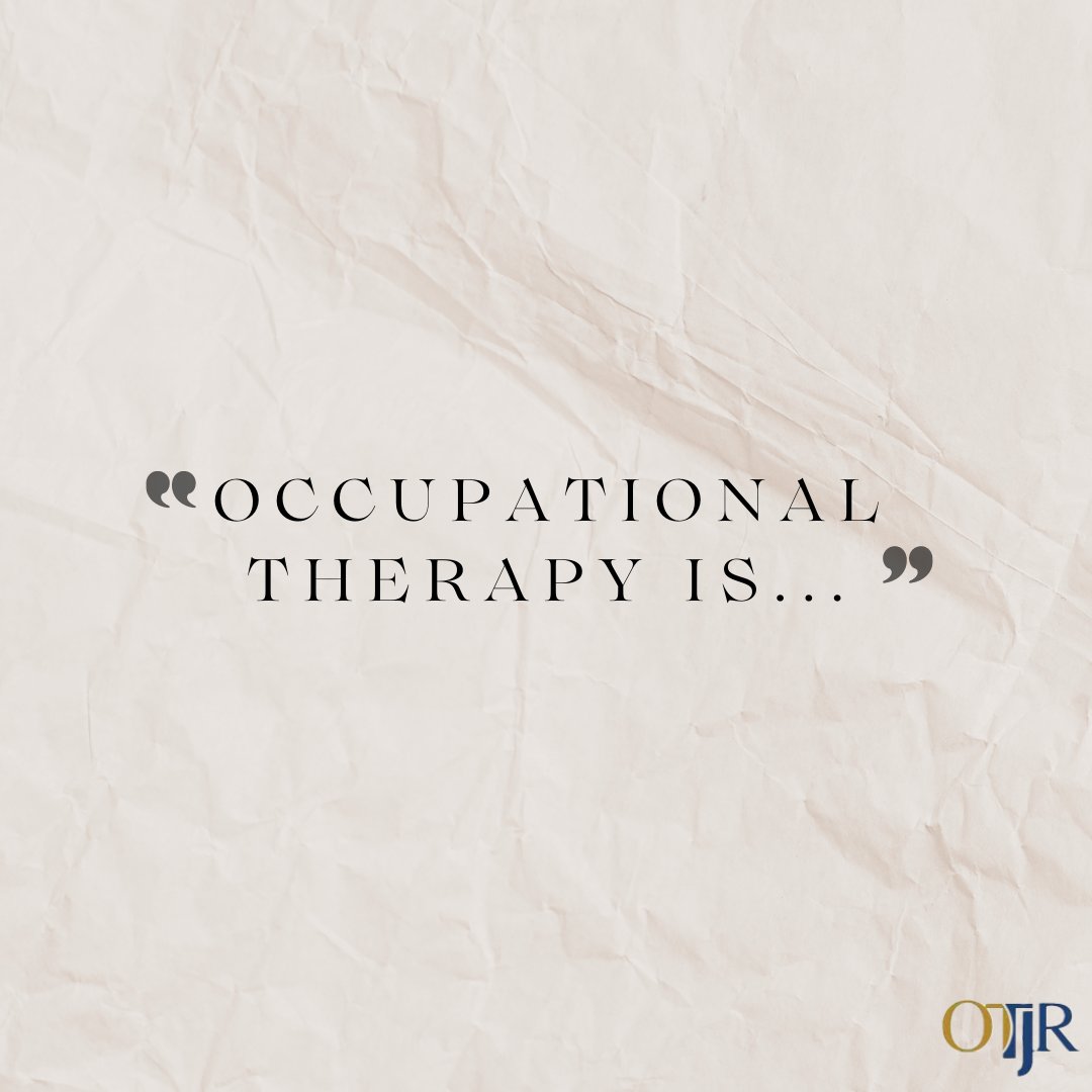 We're curious, what's your elevator pitch when people ask you, 'What is OT?'

#occupationaltherapy #OTadvocacy #OTresearch #OT