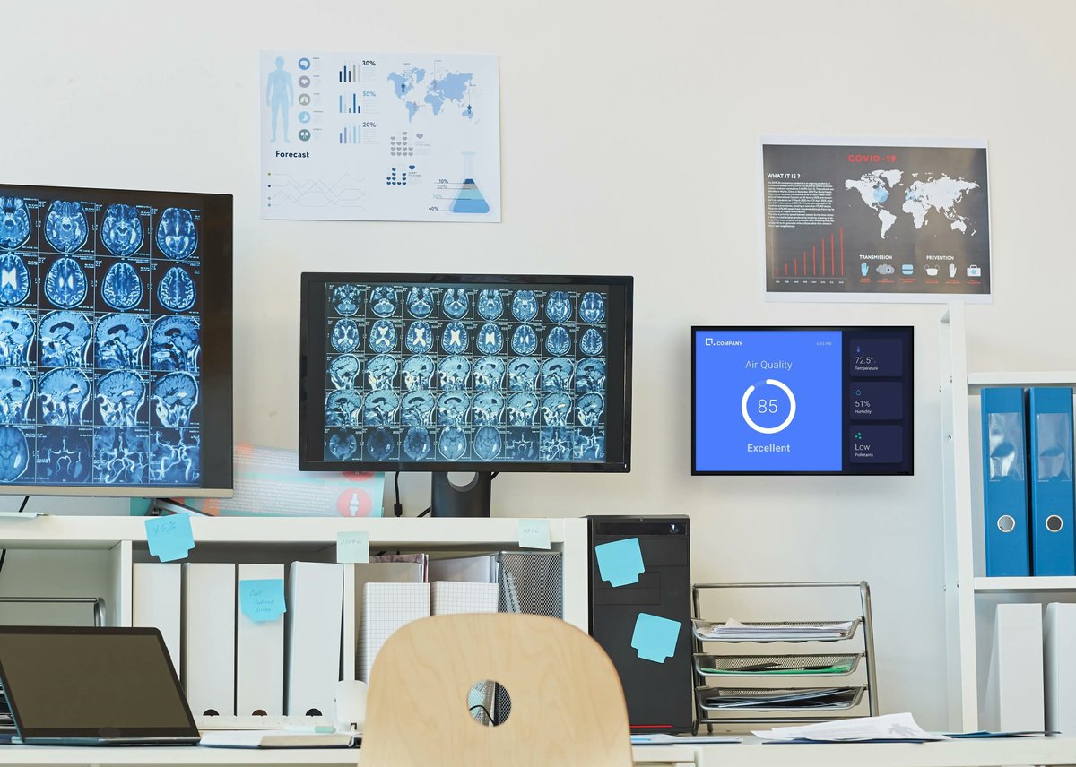 Hawken_AQ's tweet photo. Smart air quality monitoring is finally here for buildings. HawkenAQ combines real time sensor monitoring and the latest worldwide standards to give doctors, nurses, staff, and patients confidence in the air quality of their spaces. -- https://t.co/PkEb8VZWP0 https://t.co/G6sjYya0qB