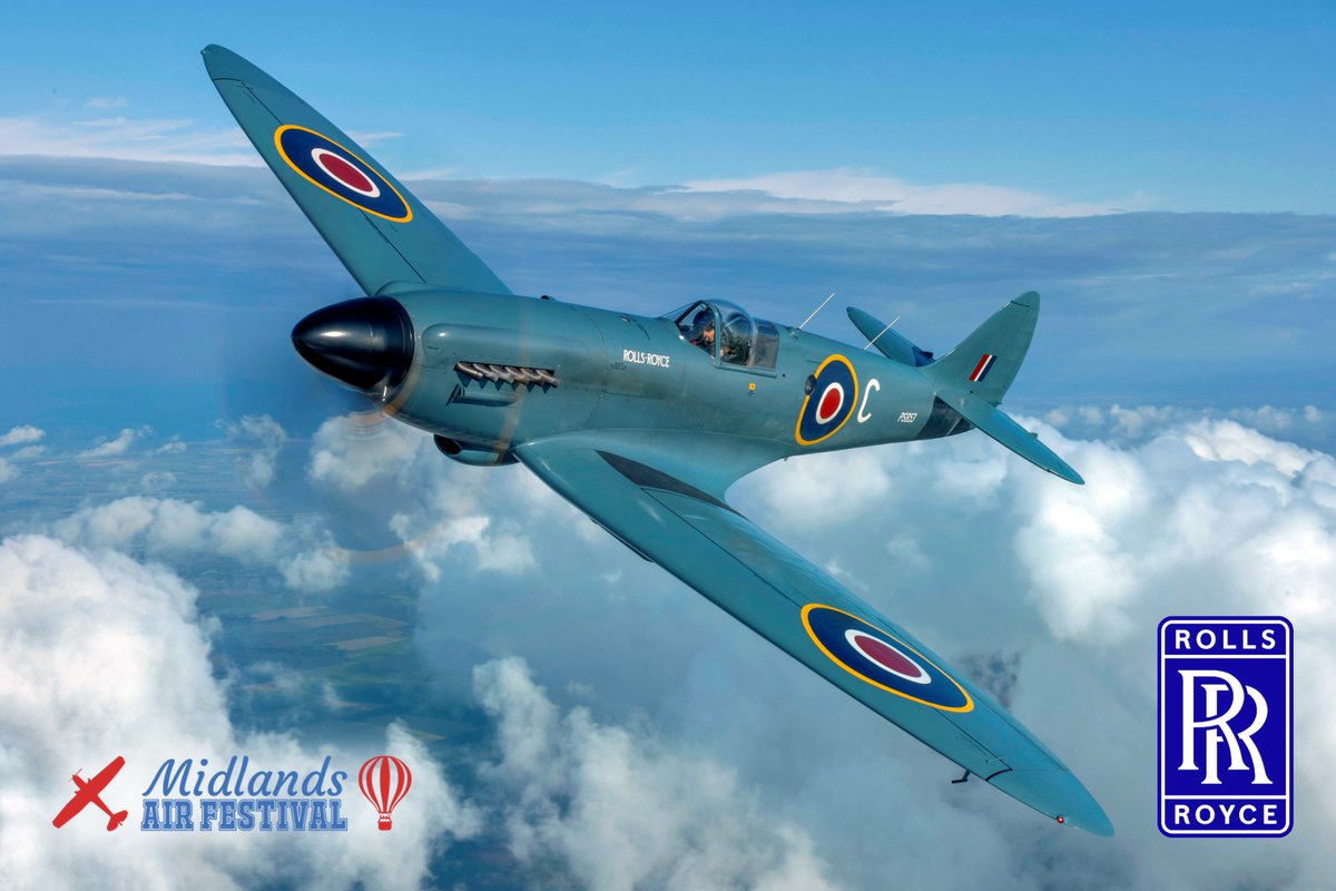 midlandsairfest's tweet photo. The Midlands Air Festival is delighted to have been chosen by Rolls Royce to showcase two immaculately restored WW2 fighter aircraft of its Heritage Flight. 

The first is the Supermarine Mk19 Spitfire! https://t.co/O847sxiH7C