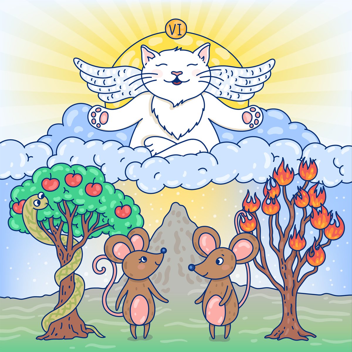 mcatsnft's tweet photo. Happy Valentines day from Meditating Cats NFT! 
Meet a first minted Major Arcana Tarot card - The Lovers VI.

https://t.co/SPnq8S0gbs

Mint your own cat at: https://t.co/Z4jH7GcsRX

#NFT #tarot #HappyValentine https://t.co/vmflg78bSt