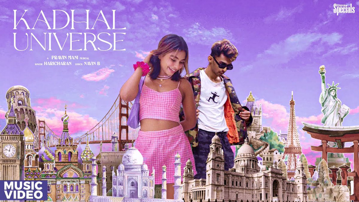 thinkmusicindia's tweet photo. #ThinkSpecials - #KadhalUniverse is out now to steal your hearts!

Watch the music video of Kadhal Universe right here ▶️https://t.co/r0L9VGlixY

A @pravinmanimusic musical 🎶
Sung by @HaricharanMusic 
Penned by @Lyricist_NavinB 
@writetoocd @imobinnnn
#DivyamVijay #AnuditaPaul https://t.co/VzVwywTmHK
