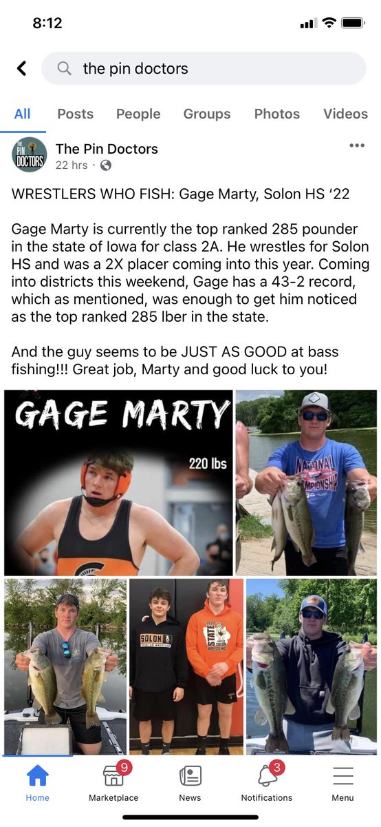 Wrestling’s from Mama, but he gets the fishing from me!  Go get ‘em today bud. <a href="/GageMarty7/">GageMarty7</a> <a href="/Solonwrestling/">Solon Wrestling</a> #iahswr <a href="/marty_amber/">Amber Marty</a>